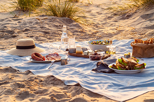 Picknick på stranden i Halmstad
