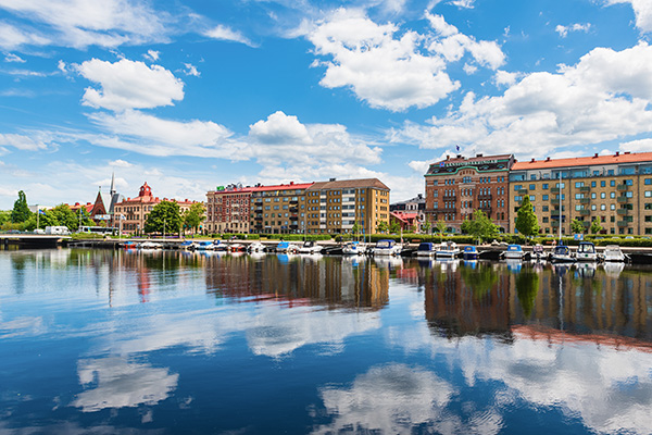 Halmstads stadskärna en sommardag